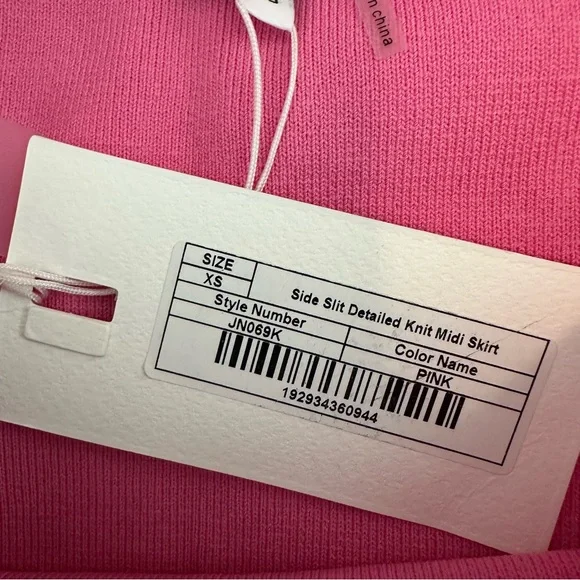 Anthropologie Endless Rose Side Slit Detailed Knit Midi Skirt in Pink Size XS - Picture 11 of 14